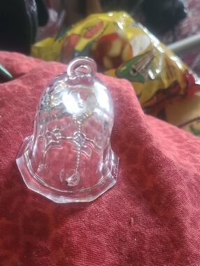 Goebel Clear Glass Bell Ornament with Faceted Clapper
